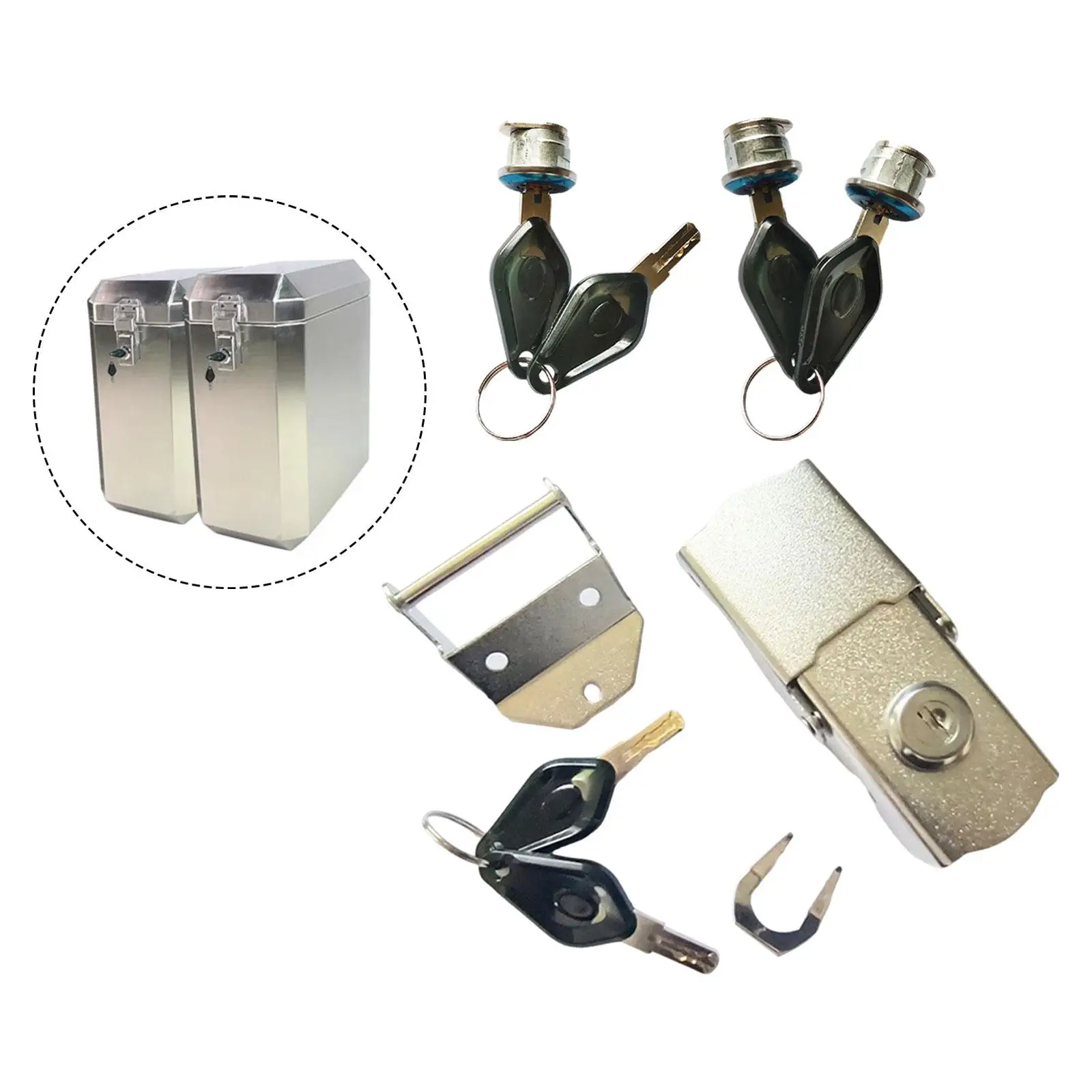 

Motorcycle Trunk Lock Tail Box Lock Fittings Metal Repair Replaces DIY Parts Secure Universal Fit Modification Accessories