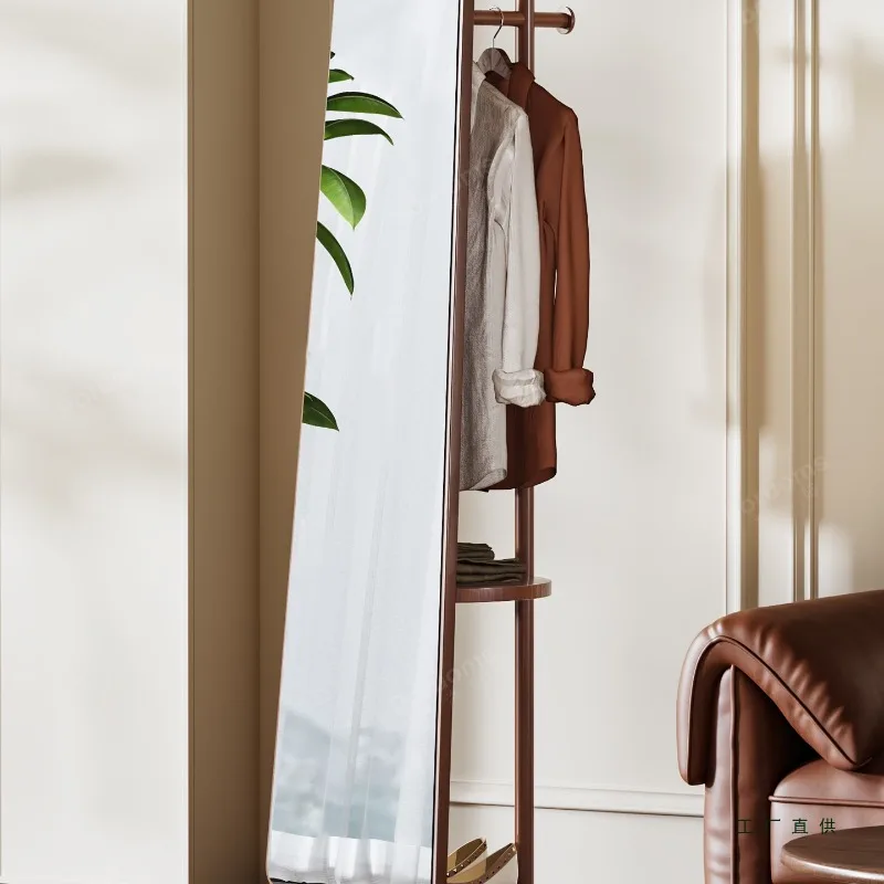 Full-length mirror Floor mirror Rotating mirror Coat rack Full-length Integrated movable fitting Girls bedroom