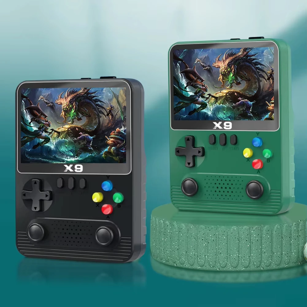 X9 ريترو وحدة تحكم ألعاب فيديو محمولة 3.5 بوصة IPS شاشة جيب لعبة فيديو لاعب مشغل واحد/مزدوج 32 جيجابايت مدمج 10,000+ Gam #4