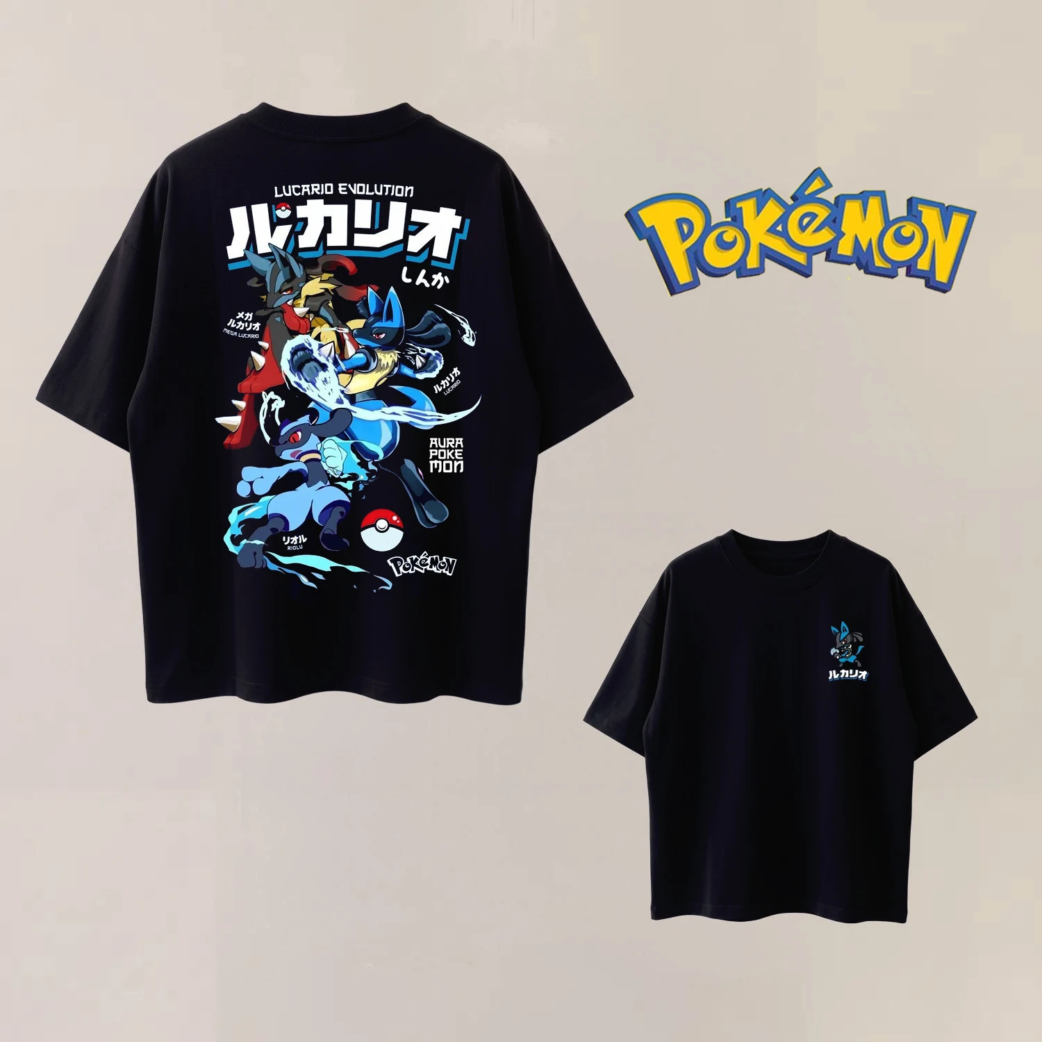 Summer Anime Pokémon Cosplay T-Shirt Cotton Short Sleeve Tops Casual Loose Retro T-Shirt Men Women Kids Family Matching Outfits - view 4