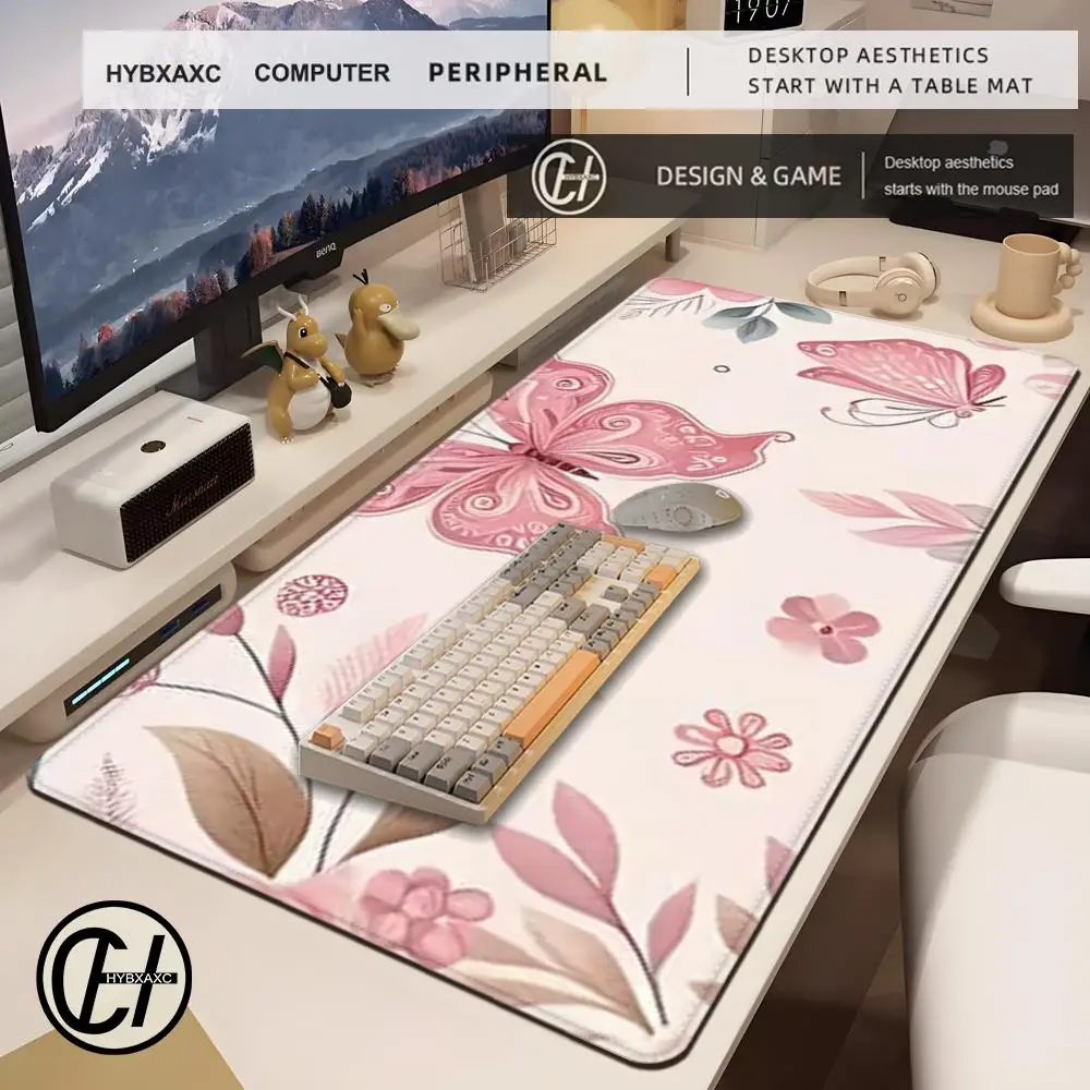 Butterfly Mouse Pad Mouse Pad Desk Mouse Pad Cute HD Desk Pad Extended Gaming Keyboard Mats Large XXL Gamer Mousepad 90x40