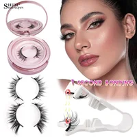 Juego de pinzas para pestañas magnéticas reutilizables, 2 pares, con espejo, extensión de pestañas magnéticas, rizador Natural, pestañas postizas fáciles de usar