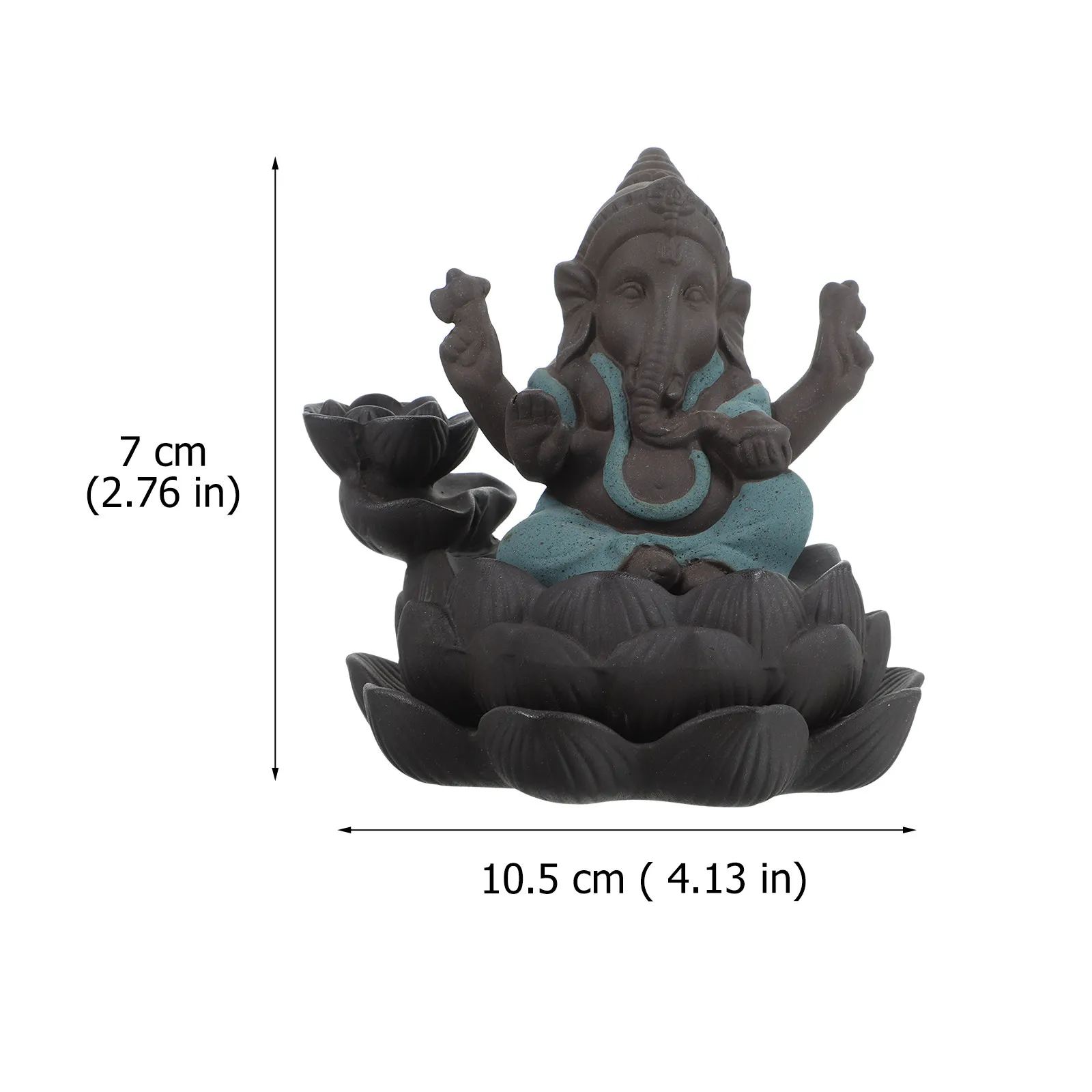 Elephant God Backflow Incense Burner Purple Clay Waterfall Design Ceramic Elephant Incense Holder Gift Choice