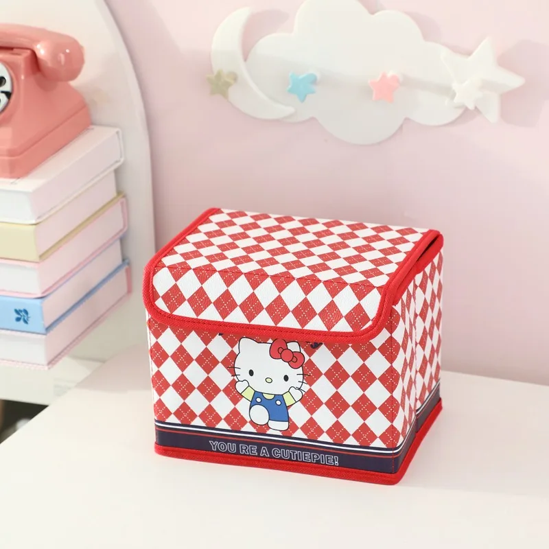 

Sanrio Folding storage box desktop miscellaneous box Cartoon Organizer Basket Sundries Bin For Dormitory Home Girls Bedroom