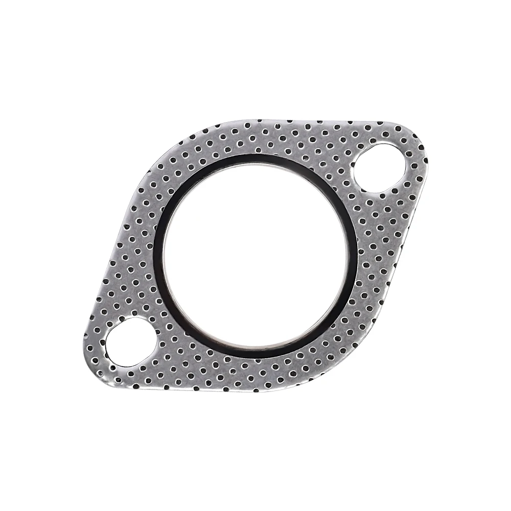 Car Exhaust Downpipe Flange Gasket 2.0/2.16/2.36/2.5/2.75/3.0 Inch Exhaust Pipe Intake Tube Gasket Universal Two Holes 5/pack