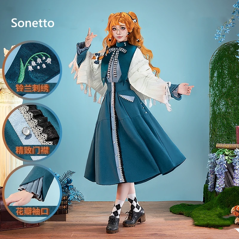 

Sonetto Cosplay Costume Game Reverse:1999 Anime Women Overall Dress Uniform Role Play Clothing Halloween Costumes Comic-con Suit