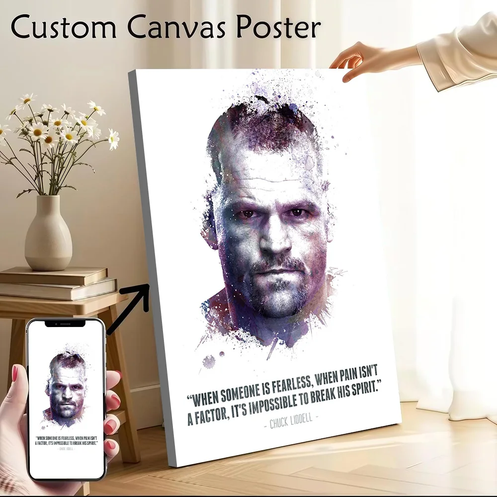 The Legendary Chuck Liddell and His Quote. Poster Canvas Wall Art Custom Photo Print Modern Painting for Fans Decorative Picture