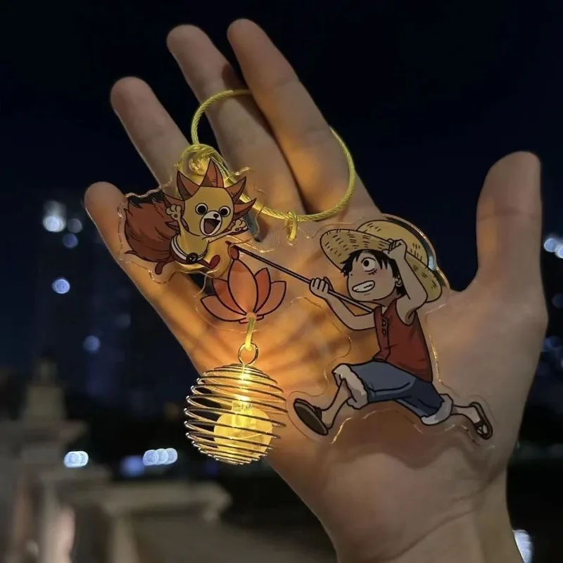 

Monkey D. Luffy Acrylic Keychain ONE PIECE Anime Peripheral Interest Fluorescent Lamp Delicate Pendant Trend Versatile Key Chain