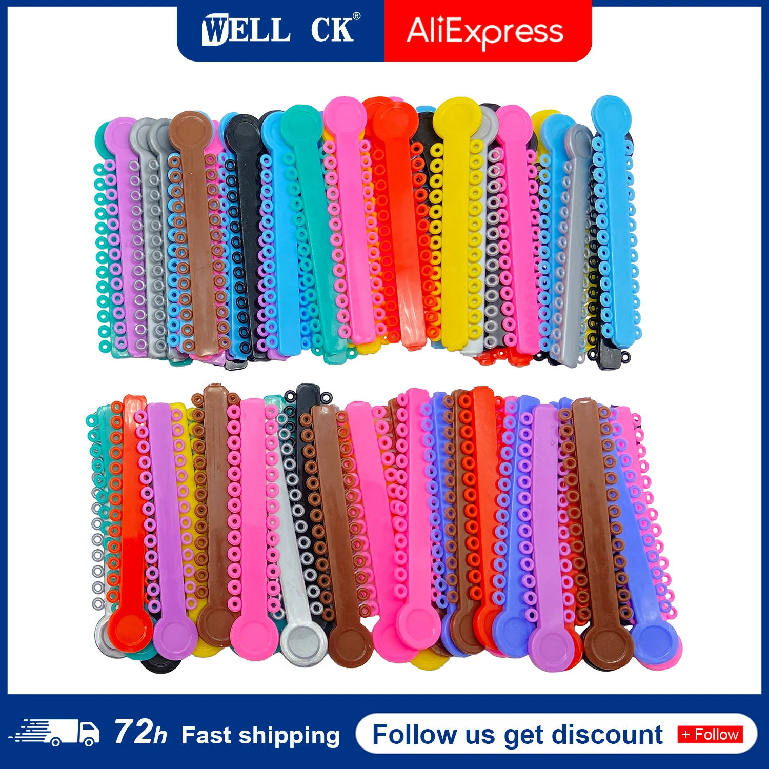 

10 Bag 1040 Ties/40 Sticks Dental Orthodontic Elastic Ligature Ties 41 Colors Bands for Brackets Braces Orthodontics Treatment