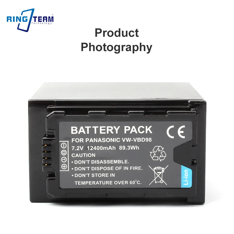 12400mAh VW-VBD98 Battery for Panasonic VBD58 VBD78 AG-VBR59 AG-VBR89 AG-VBR118 AJ-PX280 PX285MC AG-HPX265MC HPX260MC