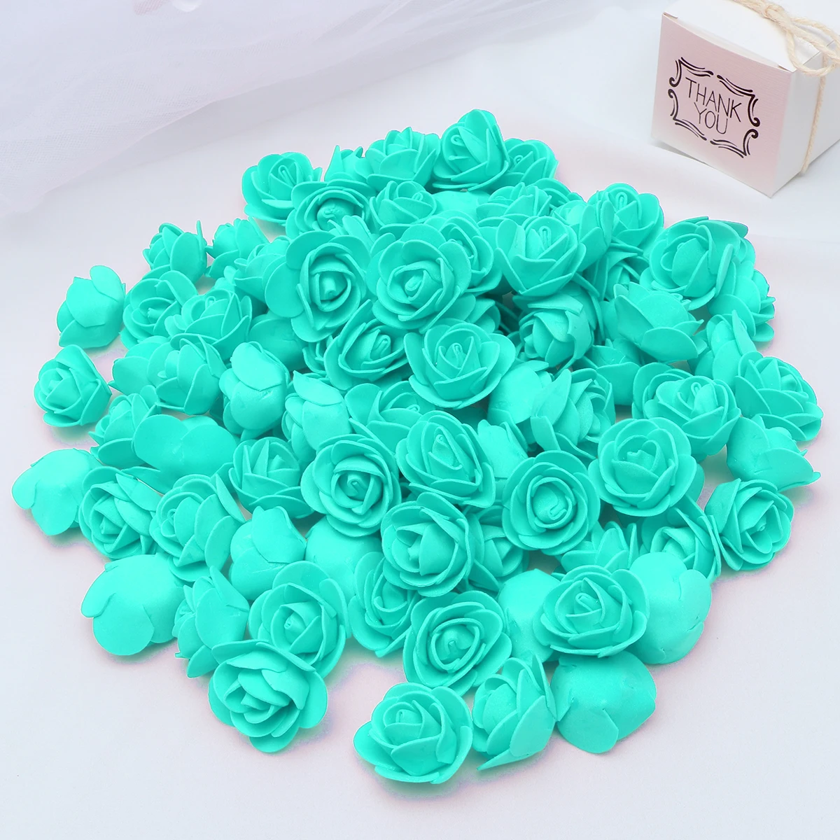 

100 Pcs Light Bouquet Rose Bulk Roses Home Decor Fake Heads Artificial for Wedding