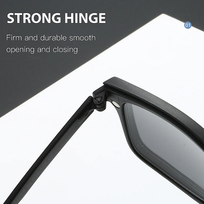 PC 5In 1 New Style Magnet Clip On Glasses Frame Trend fishing Driving Sunglasses For Men 2024 Optical Computer Glasses UV400