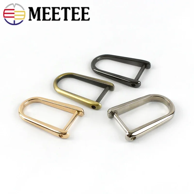 Meetee 2/4pcs ID20mm Detachable Screw D Buckle U Ring Metal Keychain Hanger Hook Clasp DIY Handbag Hardware Leather Accessories