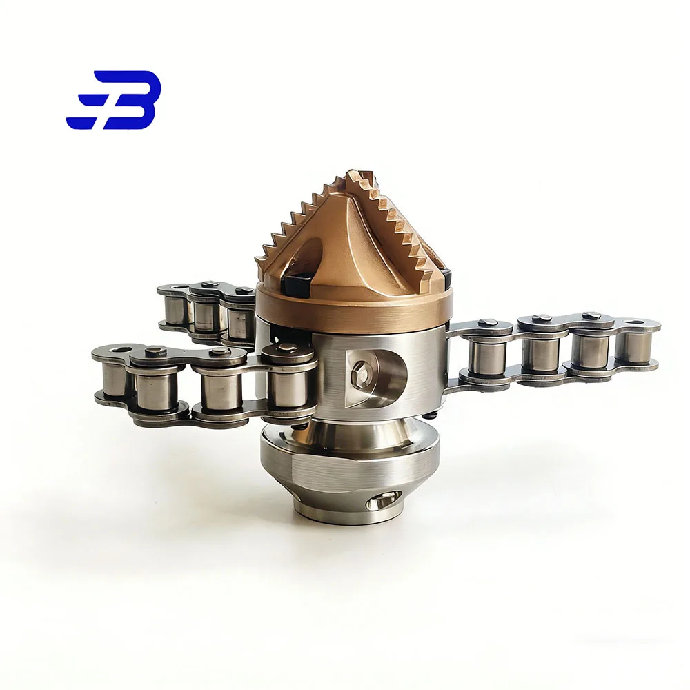 High Pressure Pipeline Dredging Nozzle Diamond Tip Rotating Sewer Cleaner Remove Grease Sewer Drain Nozzle with Chain Cutting