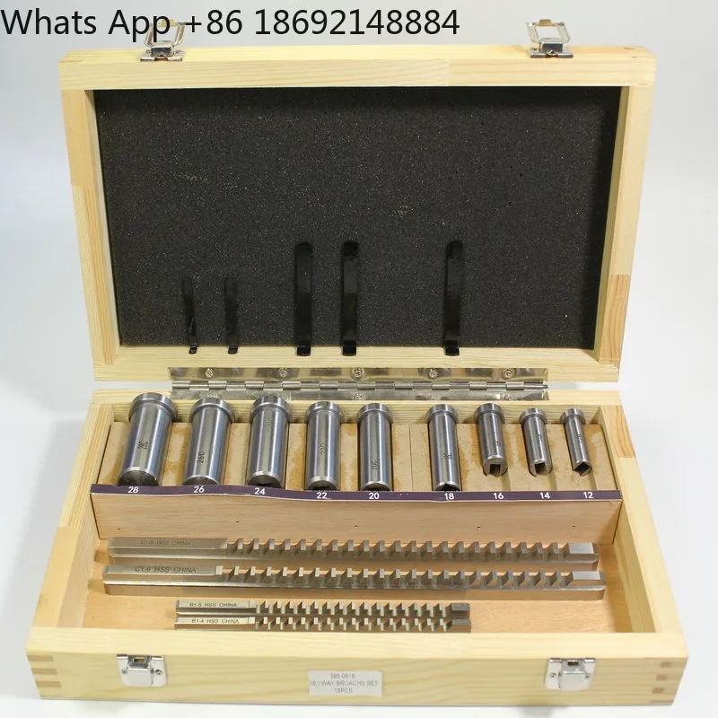 18PCS Metric Keyway Broach Set, High Speed Steel Groove Push Knife