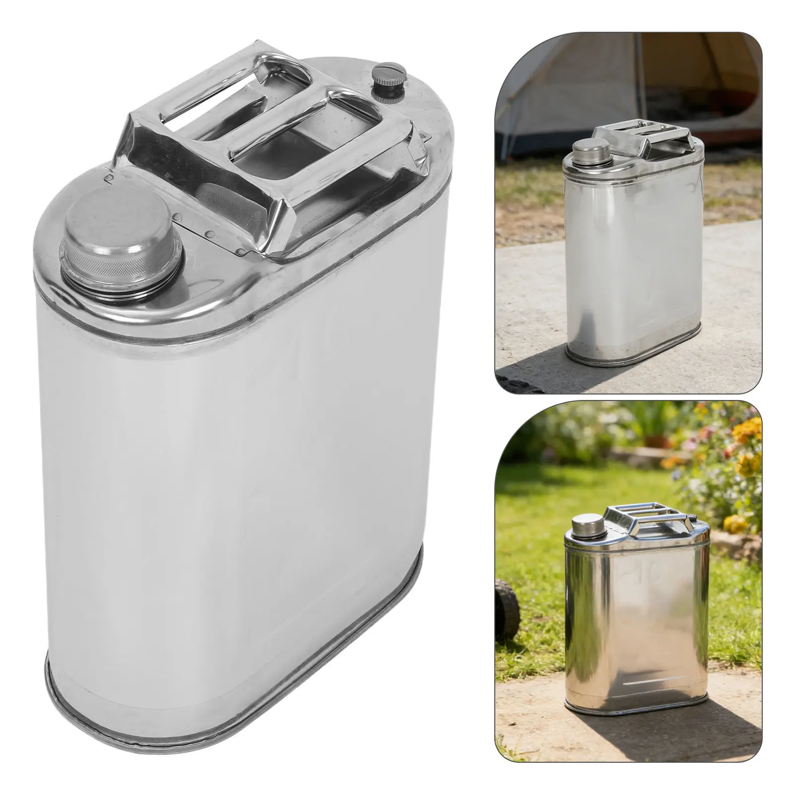2.6 Gallon Stainless Steel Bucket Metal Water Can Valve Spout Ergonomic Handle Outdoor Camping Utility Container