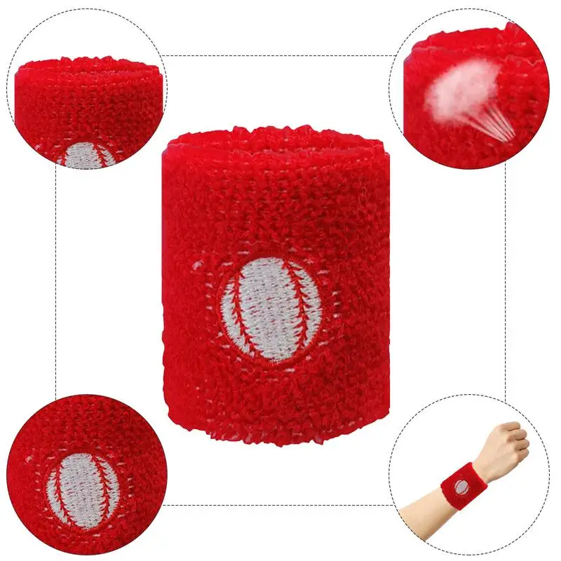 Wristbands For Kids Sports Absorbent Wrist Sweat Bands For Sports Children Wrist Bands Sweat-proof For Basketball Baseball