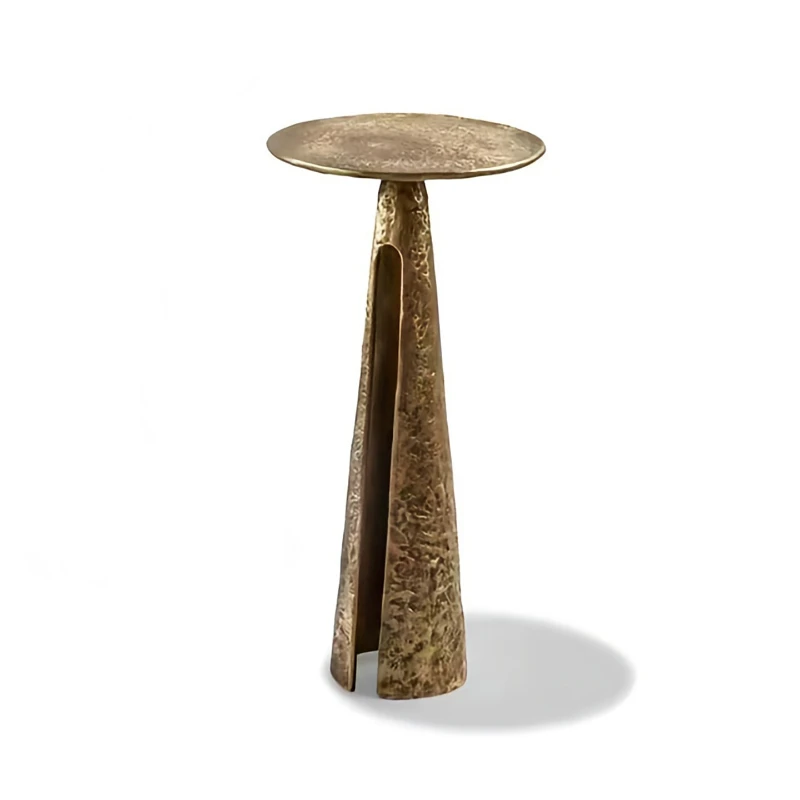 

Light luxury creative pure copper edge few living room sofa corner few modern villa model room