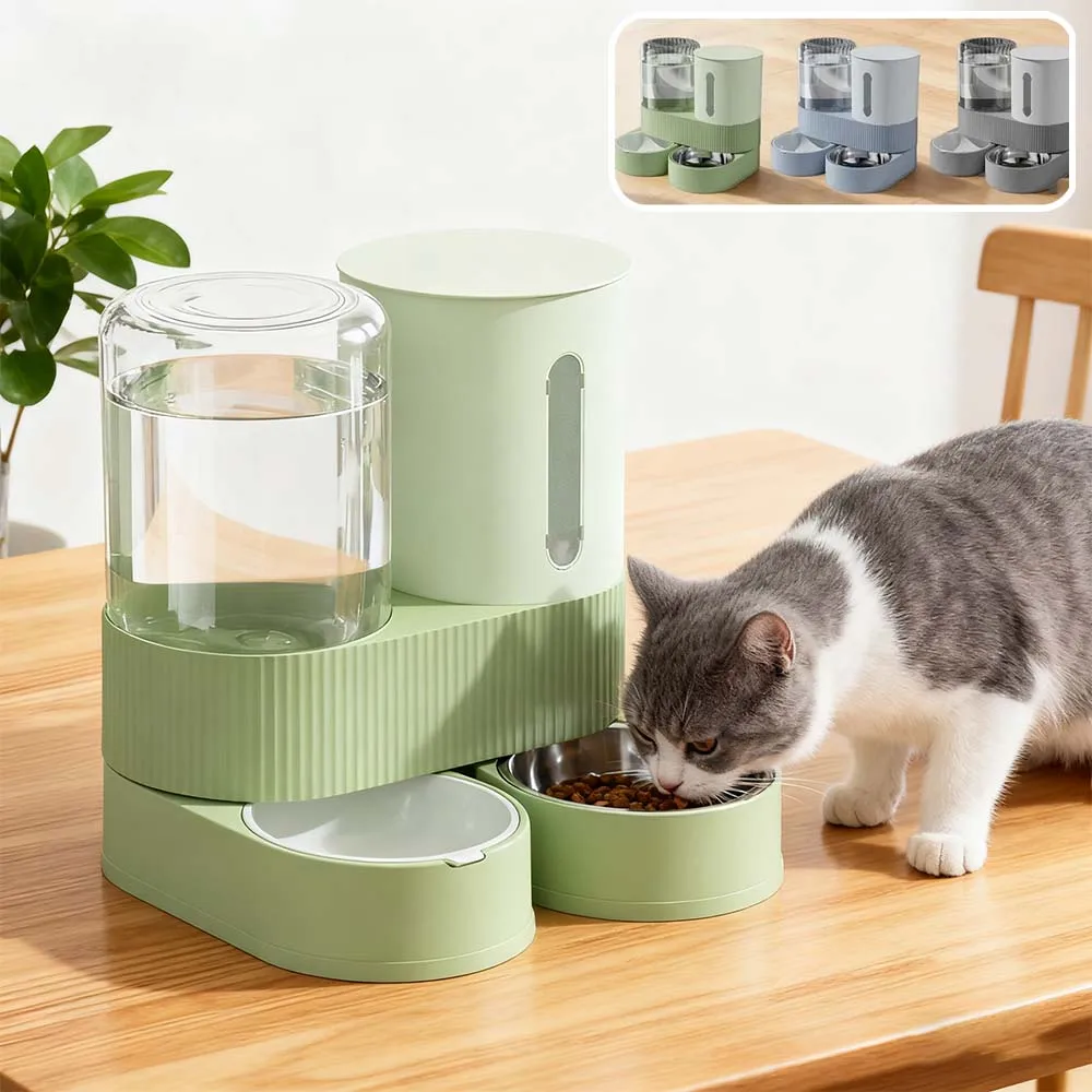 1PC Large Capacity Three in One Plastic Food and Water Bowls for Pet Dogs Cats Cat Puppy Feeding Dispenser Durable Para Perros
