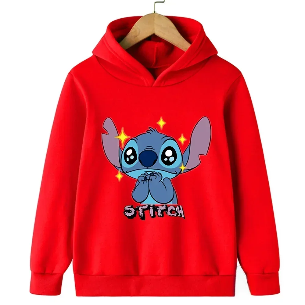 Funny Cartoon Stitch Print Hoodie Women Clothing Casual Spring Autumn Long Sleeve Hooded Pullover Fashion Woman Sweatshirts Tops