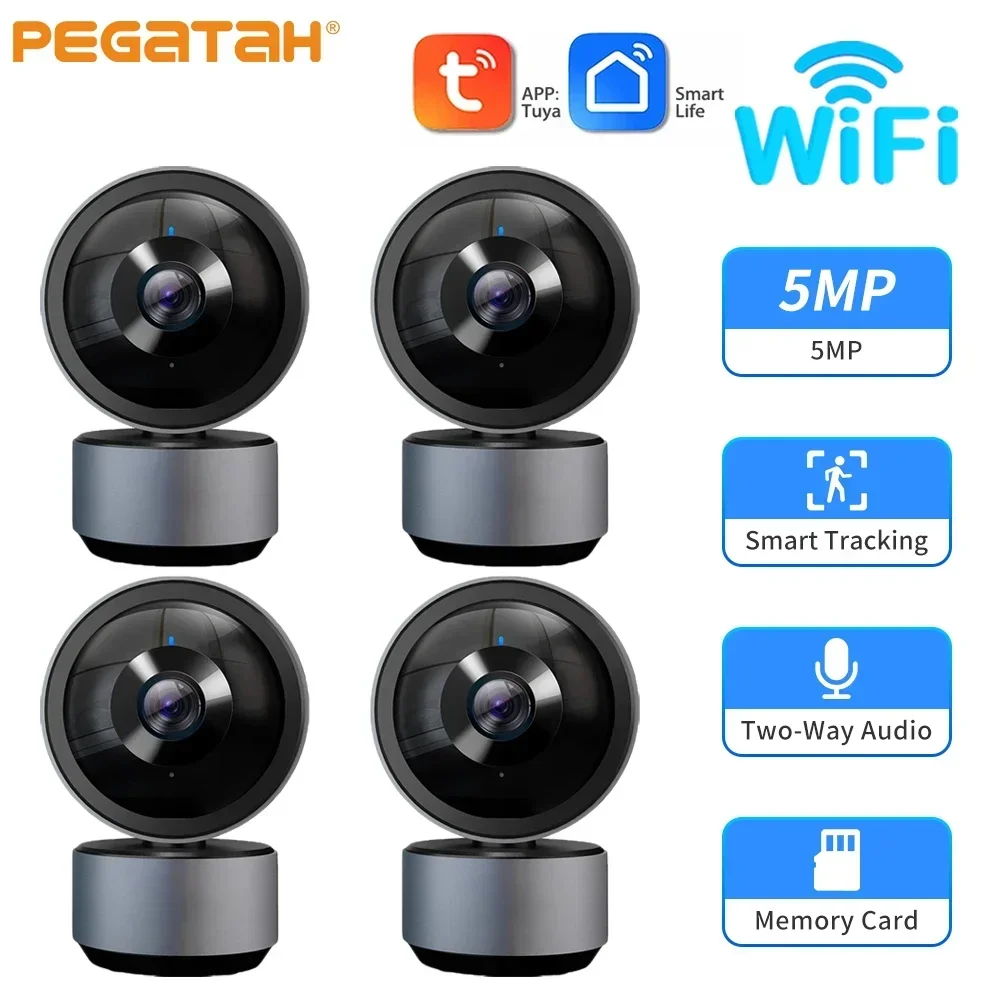 

Tuya 5MP HD IP WiFi Camera Surveillance Security Baby Monitor Automatic Human Tracking Two Way Audio Indoor Video Cameras