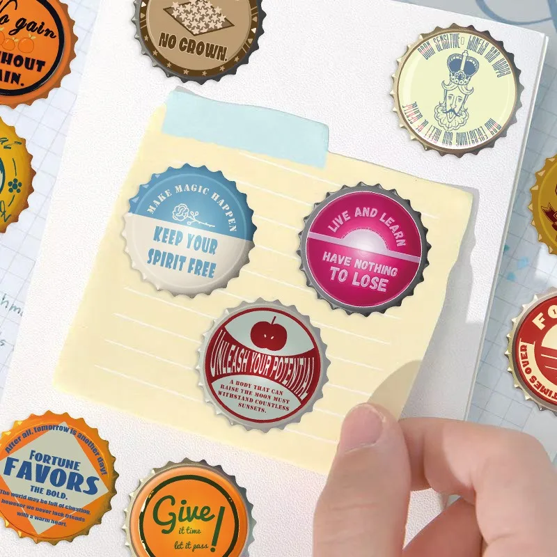 50개 만화 캐릭터 병뚜껑 PET 창의적인 그래피티 장식 스티커