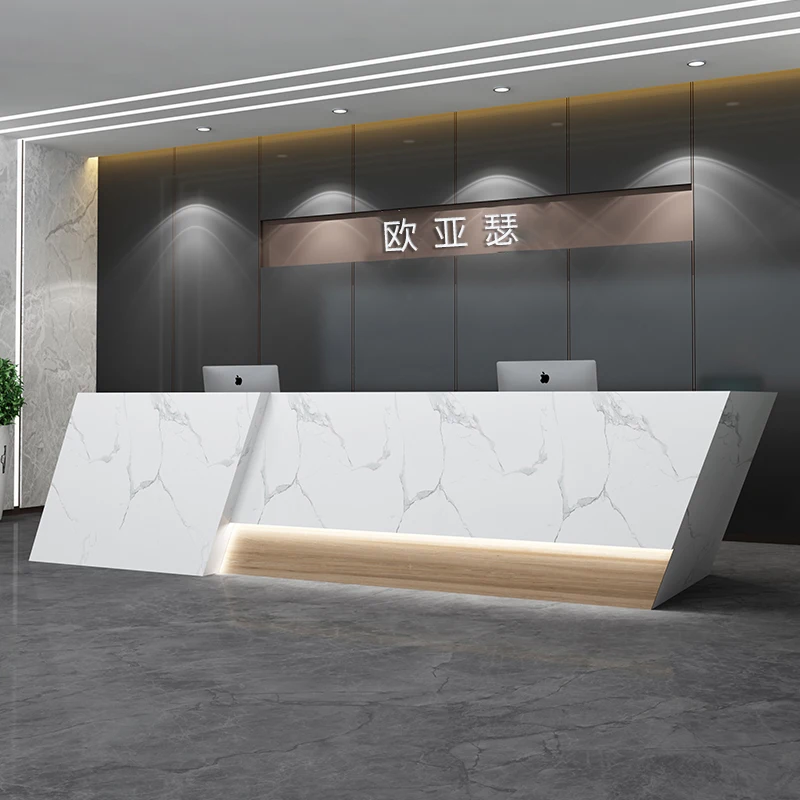 Welcome Luxury Reception Desks Commericial Counter Service Modern Reception Desks Design Reception Scrivania Office Furniture
