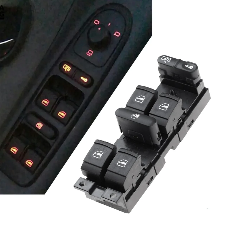 New Window Master Switch Button for Volkswagen Golf Jetta Bora Passat B5 Seat Leon MK4 Skoda Octavia MK1 Fabia 1J4959857