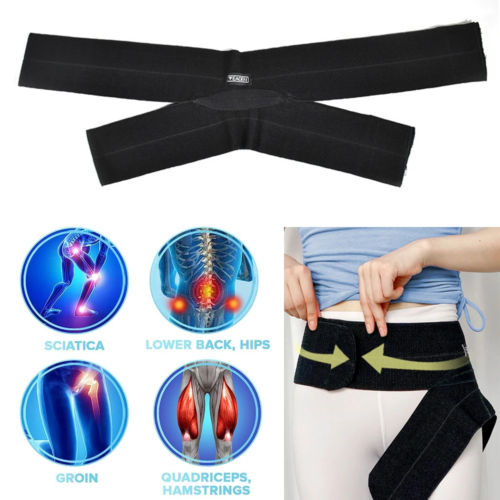 1Pcs/2Pcs Hip Thigh Support Brace Groin Compression Wrap for Pulled Groin Sciatic Nerve Pain Hamstring Injury Recovery and Rehab