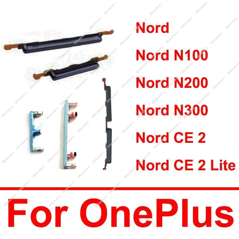 Power Volume Button For OnePlus 1+ Nord Nord N100 N200 N300 Nord CE2 Lite 5G One Off Power Volume Mute Side Keys Parts