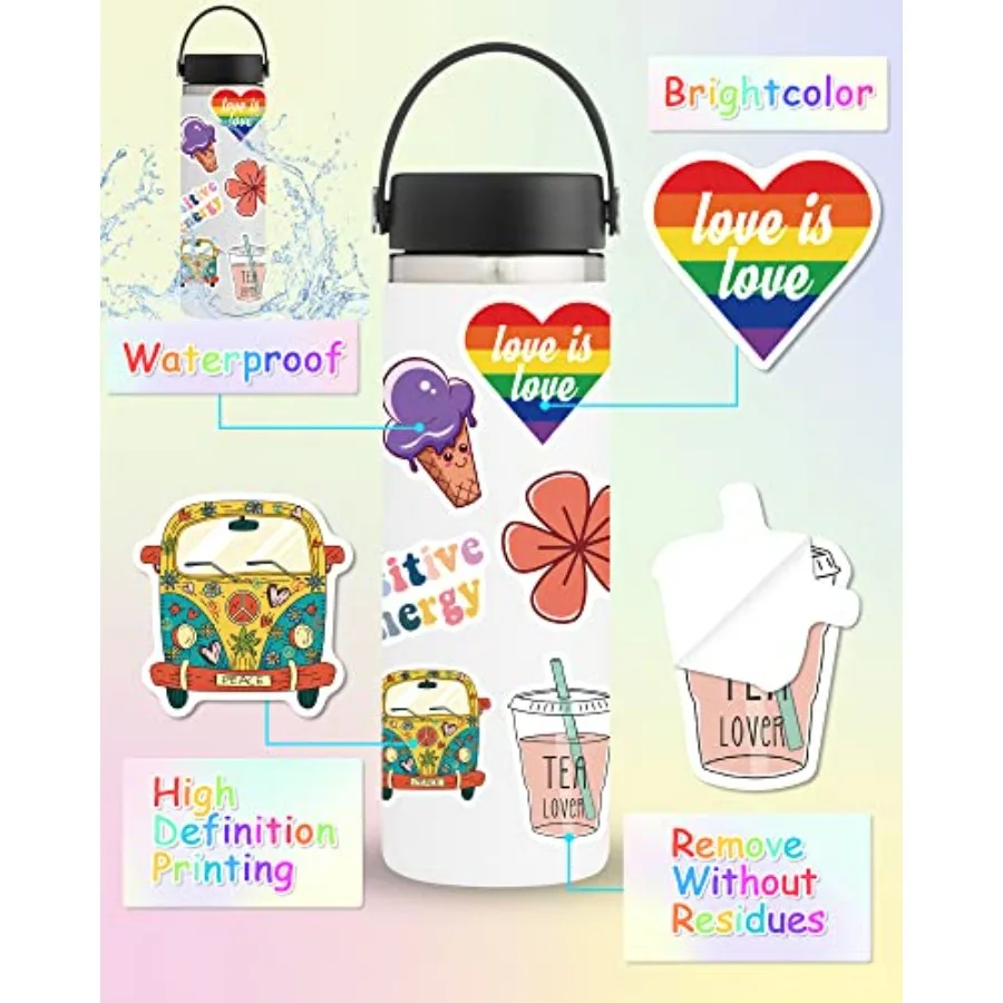 300 Pcs Cute Vinyl Waterproof Stickers for Water Bottles Laptop School and Classroom Use Ideal for Students Teens Girls Teacher