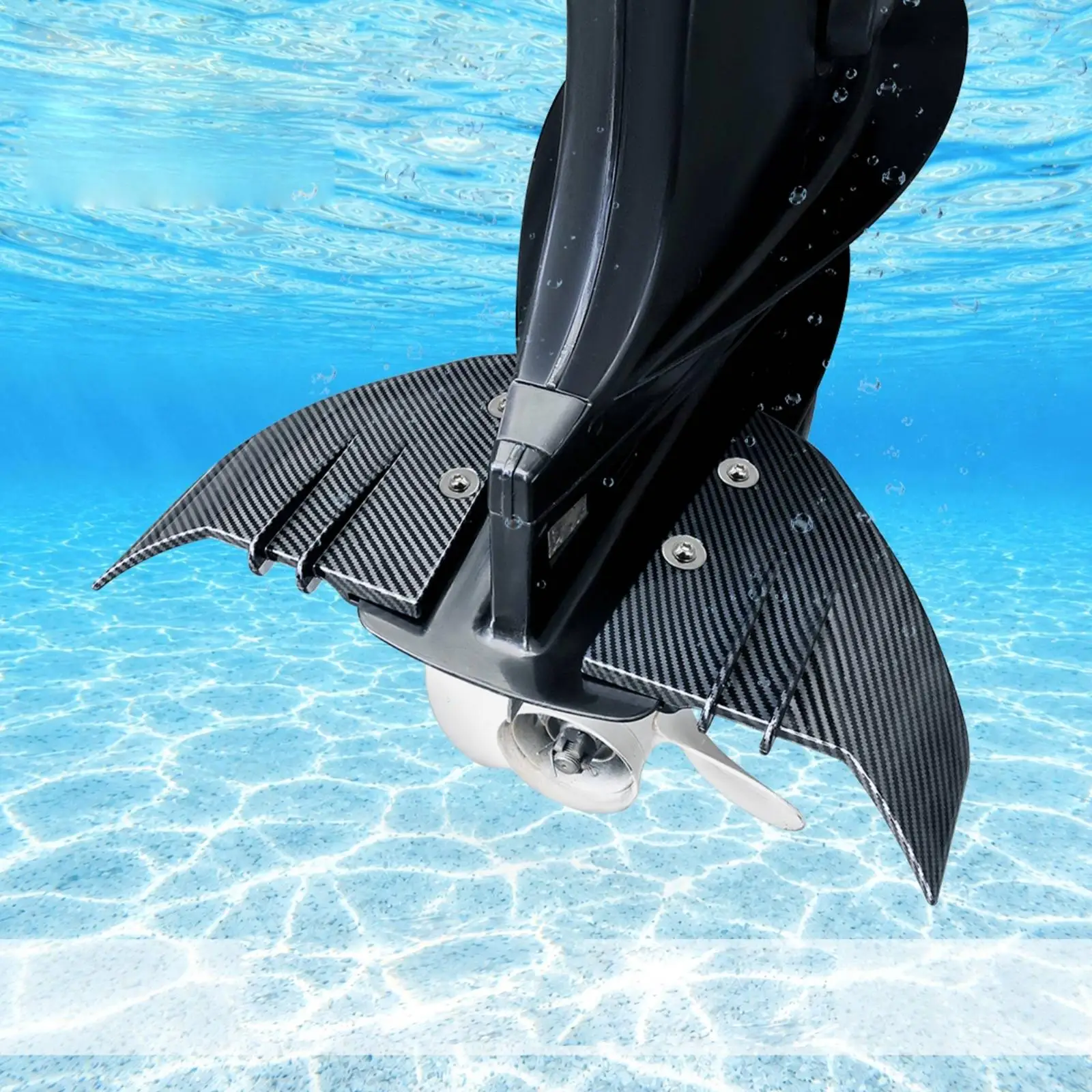 Hydrofoil Stabilizer with Mounting Hardware Carbon-Fiber-Look Outboard Motor