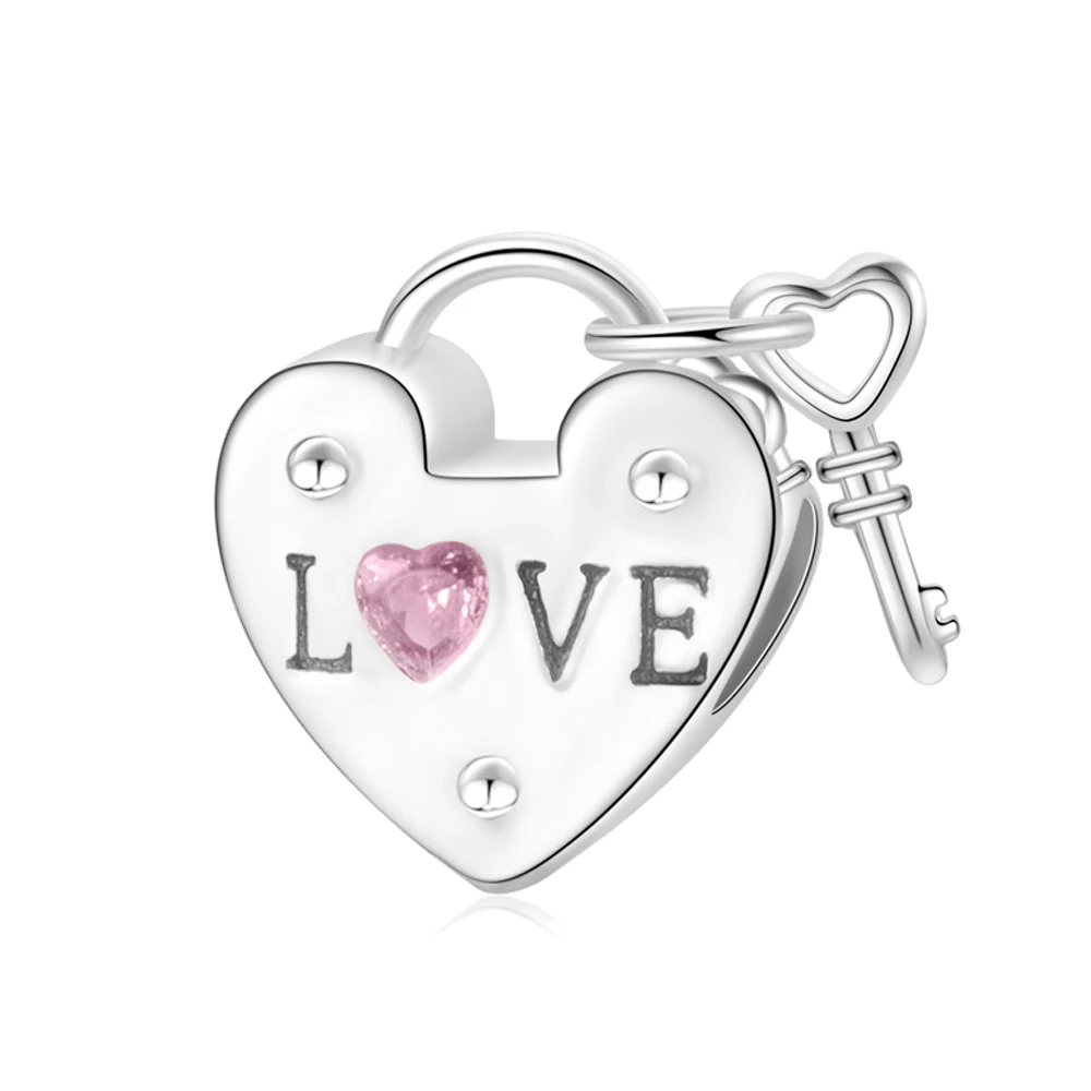Pan Charms Original Love Lock & Key Charm Beads Bracelet Pendant Jewelry