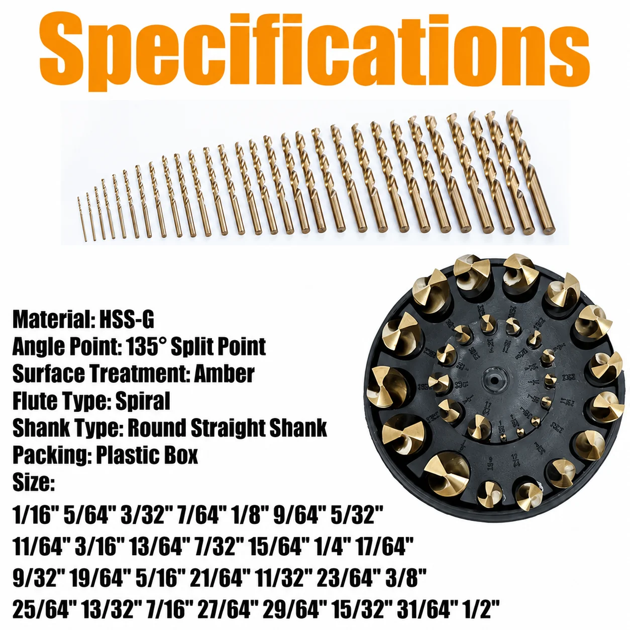 29Pcs HSS Drill Bit Set 1/16