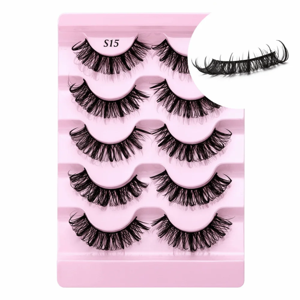 Wispy Fluffy False Eyelashes Soft Band Handmade Craft 3D Faux Mink Eyelashes Reusable Thick Long Eye Makeup Tools