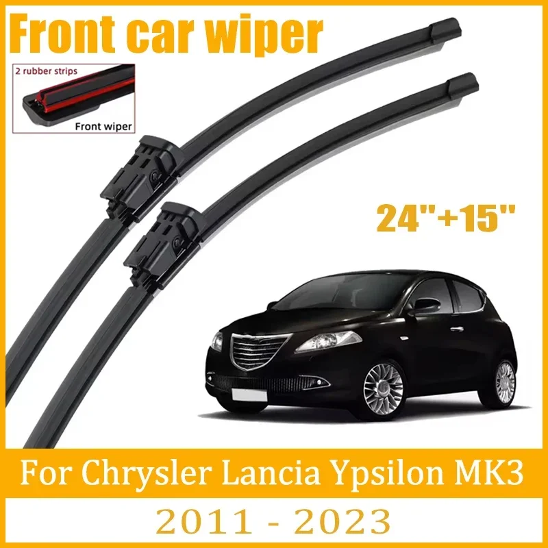 

For Chrysler Lancia Ypsilon MK3 2011-2023 Wiper Front Wiper Blades Windshield Windscreen Window Brush 24''+15''Car Accessories