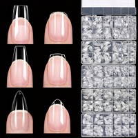 600Pcs Full Cover Press On Nail Tips Stiletto Almond Square Coffin French False Fake Soak Off Gel Nail Extension Tips Capsule