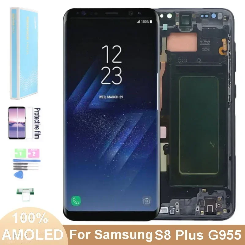 AMOLED LCD Display For Samsung Galaxy S8 Plus G955 G955FN Display Touch Screen Digitizer for S8+ G955F LCD Screen With defects