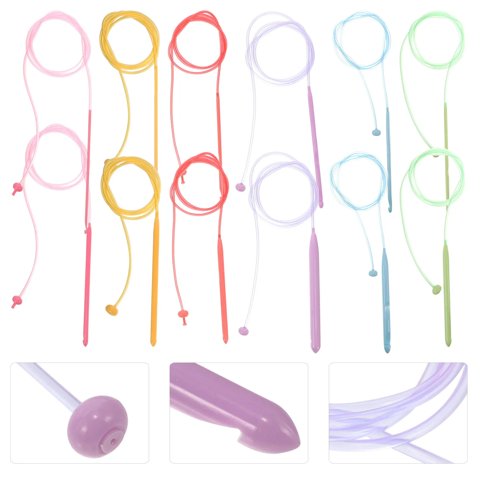 12Pcs Crochet Hook Set Circular Lightweight Aluminum Yarn Braiding Tools for Sweaters Scarves Gloves Home Crafts Supplies
