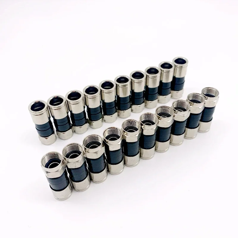 20PCS Universal RG6 Compression Connector Waterproof Connection F Compression Connectors for Coaxial Cable