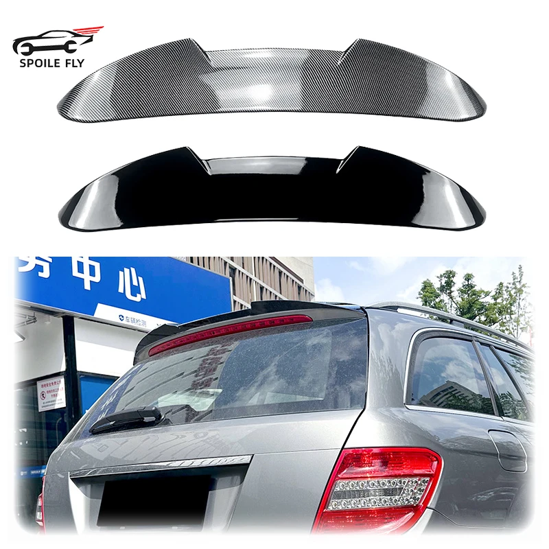 

For Benz W204 S204 Wagon C200 C250 C300 C63 Rear Roof Spoiler Wing Trunk Lid Windshield Splitter Cover Shade Lip By ABS Body Kit