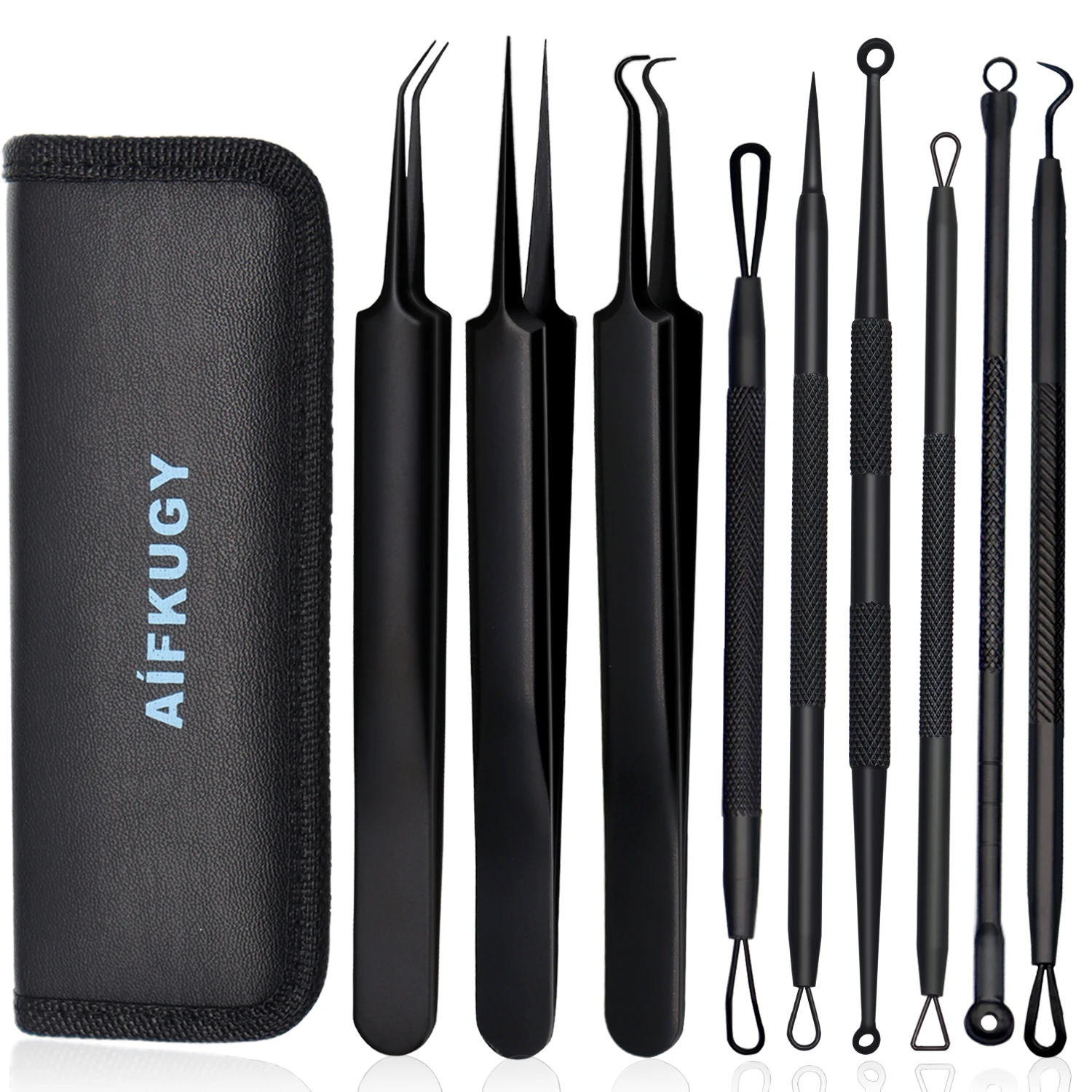 

AIFKUGY 10Pcs Acne Blackhead Removal Needles Black Dots Cleaner Comedone Extractor Kit Deep Cleansing Face Nose Skin Care Tool