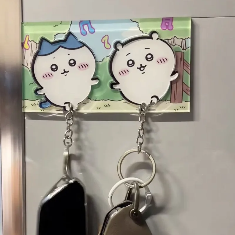 Porte-clés de dessin animé Anime, stockage de clés, pendentif de sac d'école, autocollant de réfrigérateur, accessoires de couple, cadeau, Kawaii, Chiikawa, Hachiware