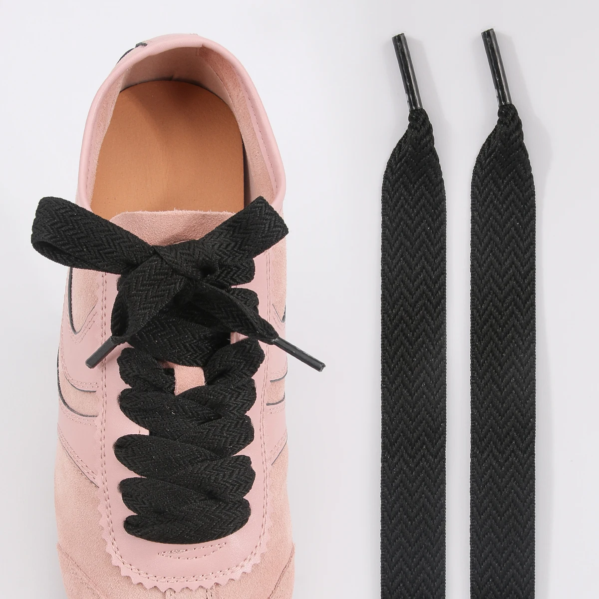 1 Paar gewebte Schnürsenkel mit Wellenmuster, flache Schnürsenkel, 1,5 cm breit, für Sportschuhe, Laufschuhe, Sneaker und Stiefel. – Detail 18