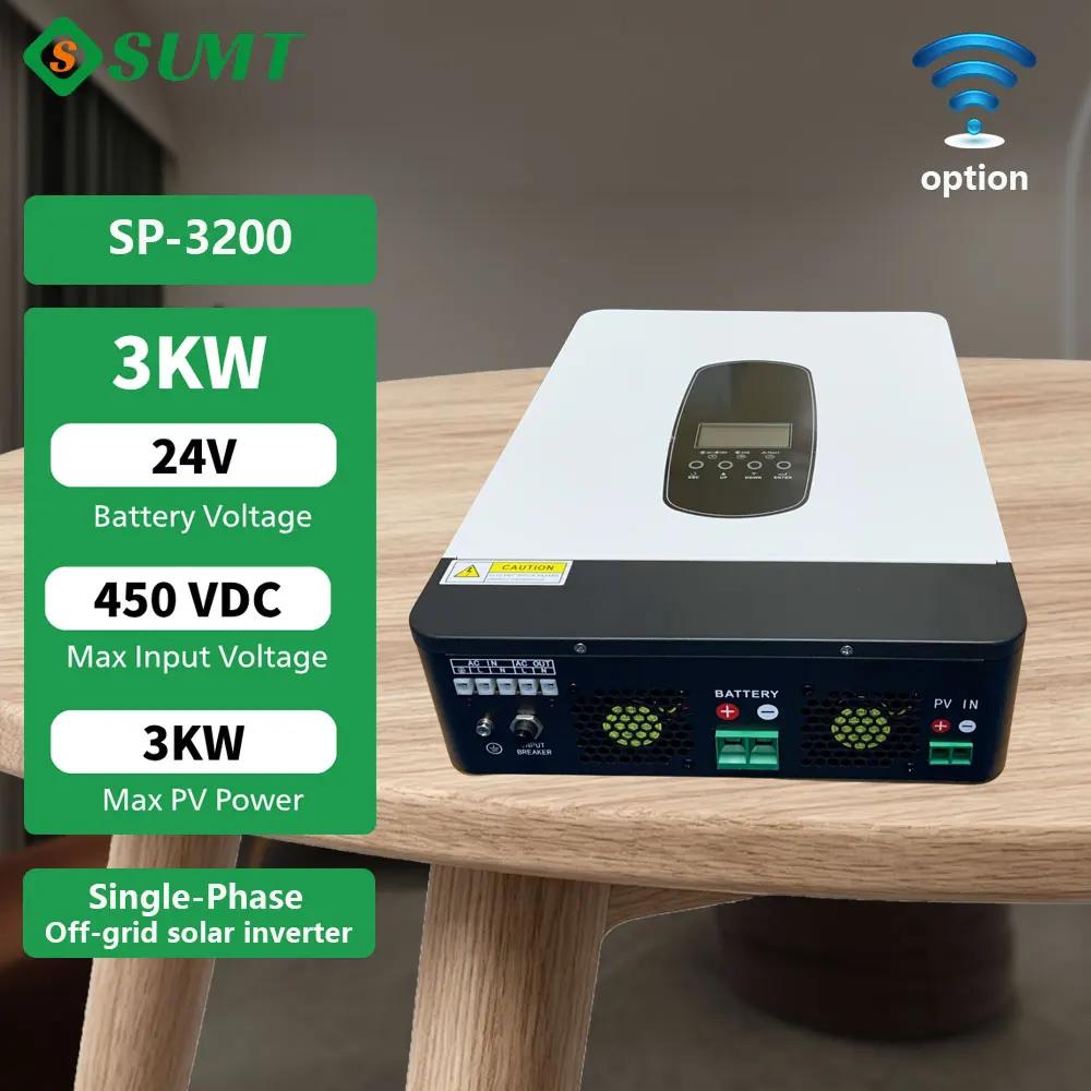 S SUMT SP-3200 Hybrid Solar Inverter 3KW 24V Off Grid Pure Sine Wave Inverter with MPPT for Home Solar Power System