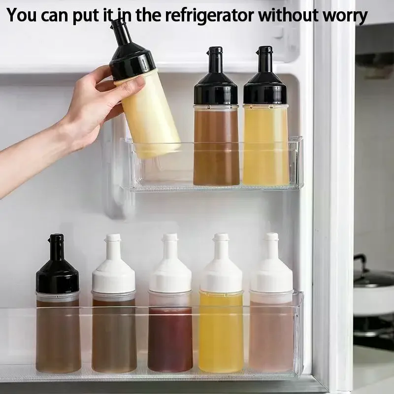 250Ml Kitchen Squeeze Seasoning Bottle With Rack Leak-Proof Condiment Empty Bottles