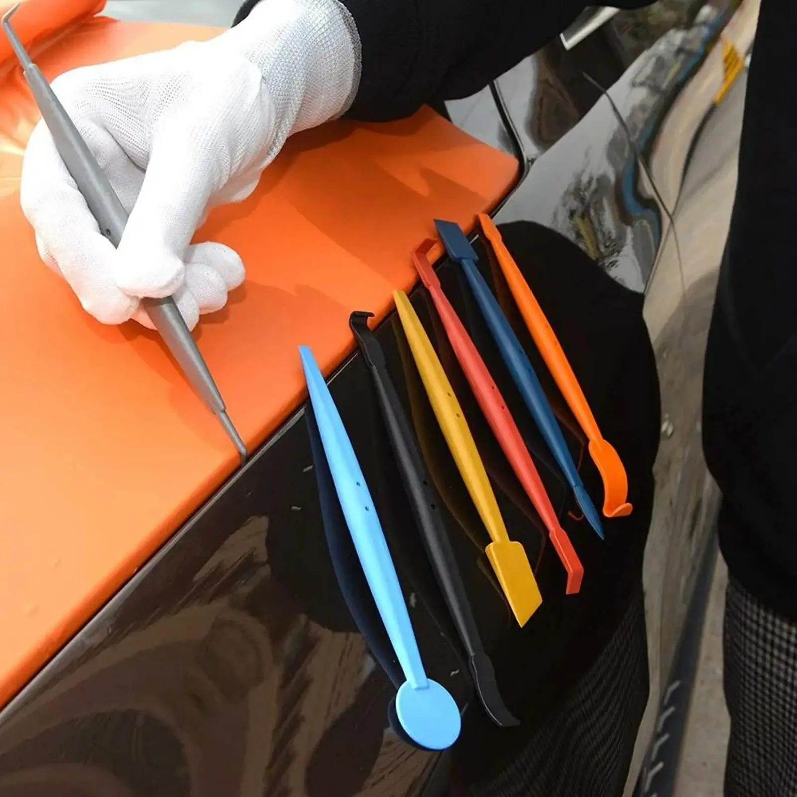 

Car Window Tinting Tool Kit 7Pcs/set Magnetic Car Window Tinting Squeegee Set for Edge Trimming and Gap Filling