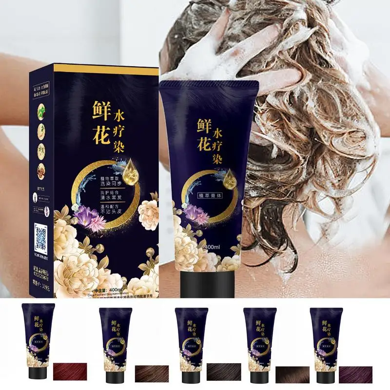 

Foam Hair Dye Shampoo Plant Color Dye Natural Shampoo Multi-Functional Hair Dyeing Supplies for Short Medium Length and Long