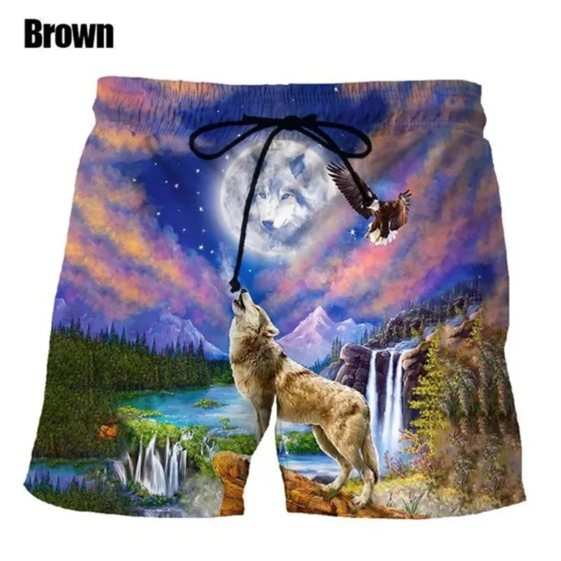 

New Wolf 3D Digital Print Man Swim Shorts Casual Loose Men's Shorts Customized Design Comfortable Breathable Summer Wear Clothes