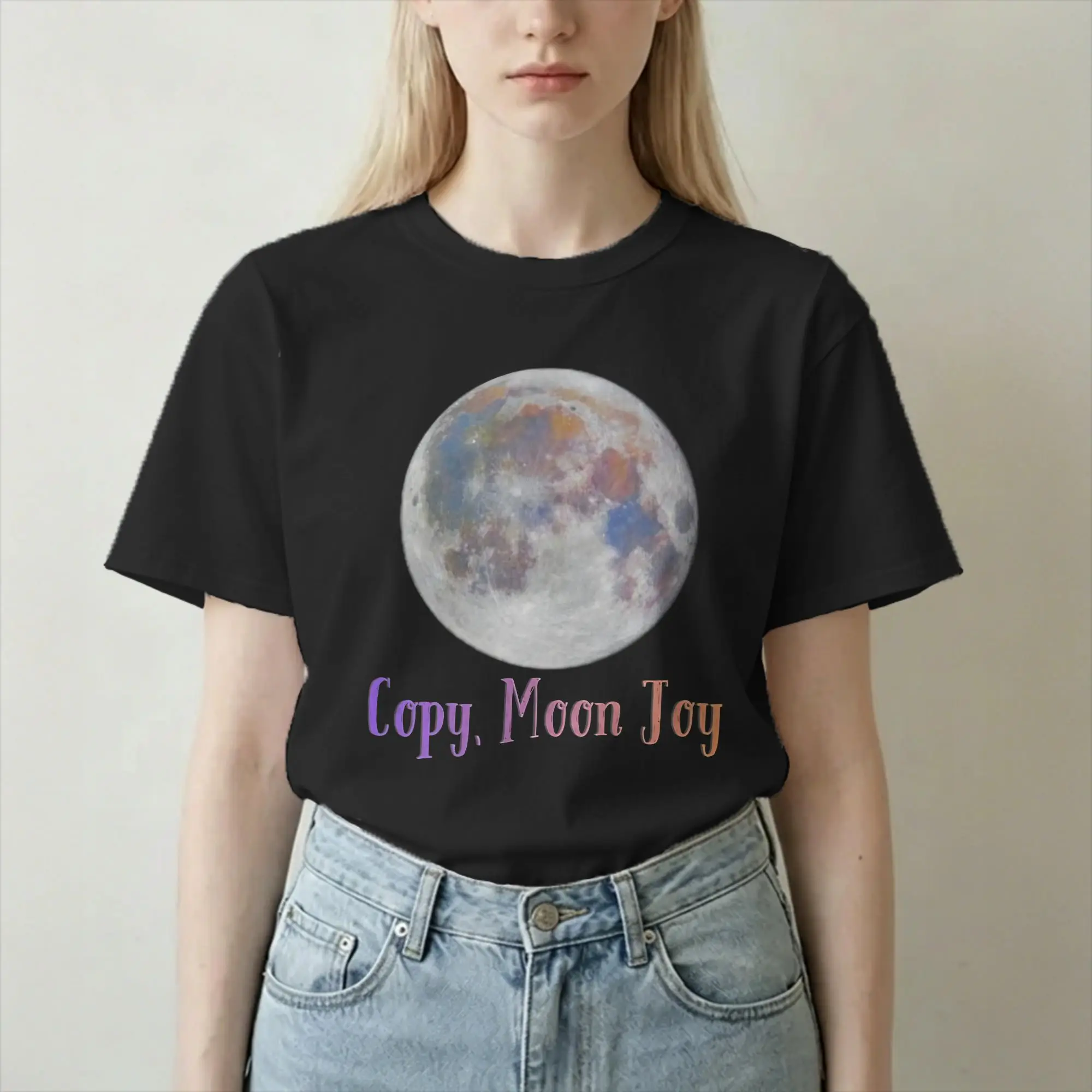 Men Women Copy, Moon Joy T Shirts  100% Cotton Tops Novelty Short Sleeve Crew Neck Tee Shirt Gift Idea T-Shirt